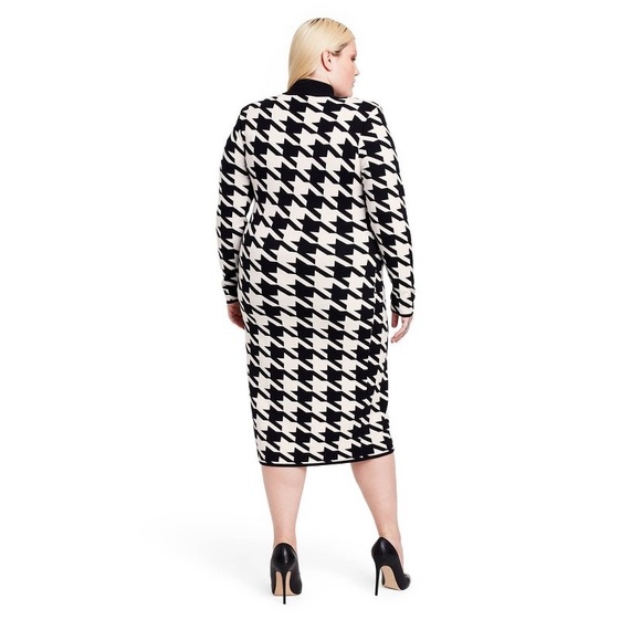 🔖 SERGIO HUDSON x Target Houndstooth Sweater Midi Dress Black White - Picture 15 of 17